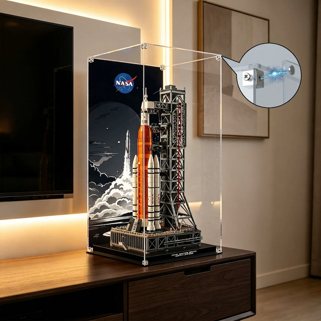 Dustproof HD Ultra-Clear Magnetic Door Acrylic Display Case with UV Protection for NASA Artemis Space Launch System 10341