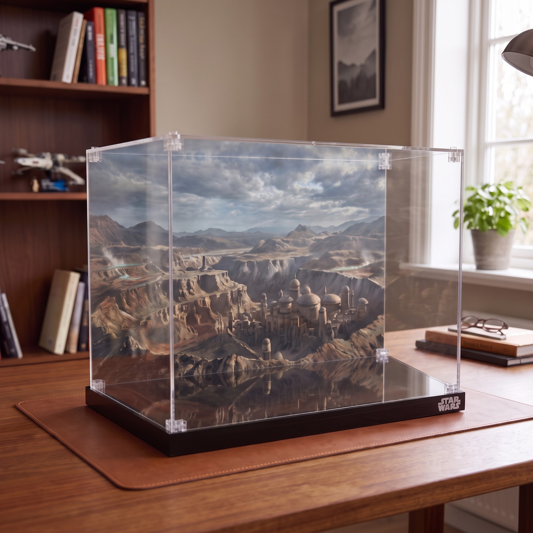 Dustproof HD Acrylic Display Case with UV Protection for LEGO Star Wars Mandalorian Starfighter 75442