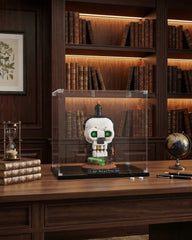 UV-Protected Acrylic Display Case for Halloween Skull Candle – Clear Dustproof Showcase Box