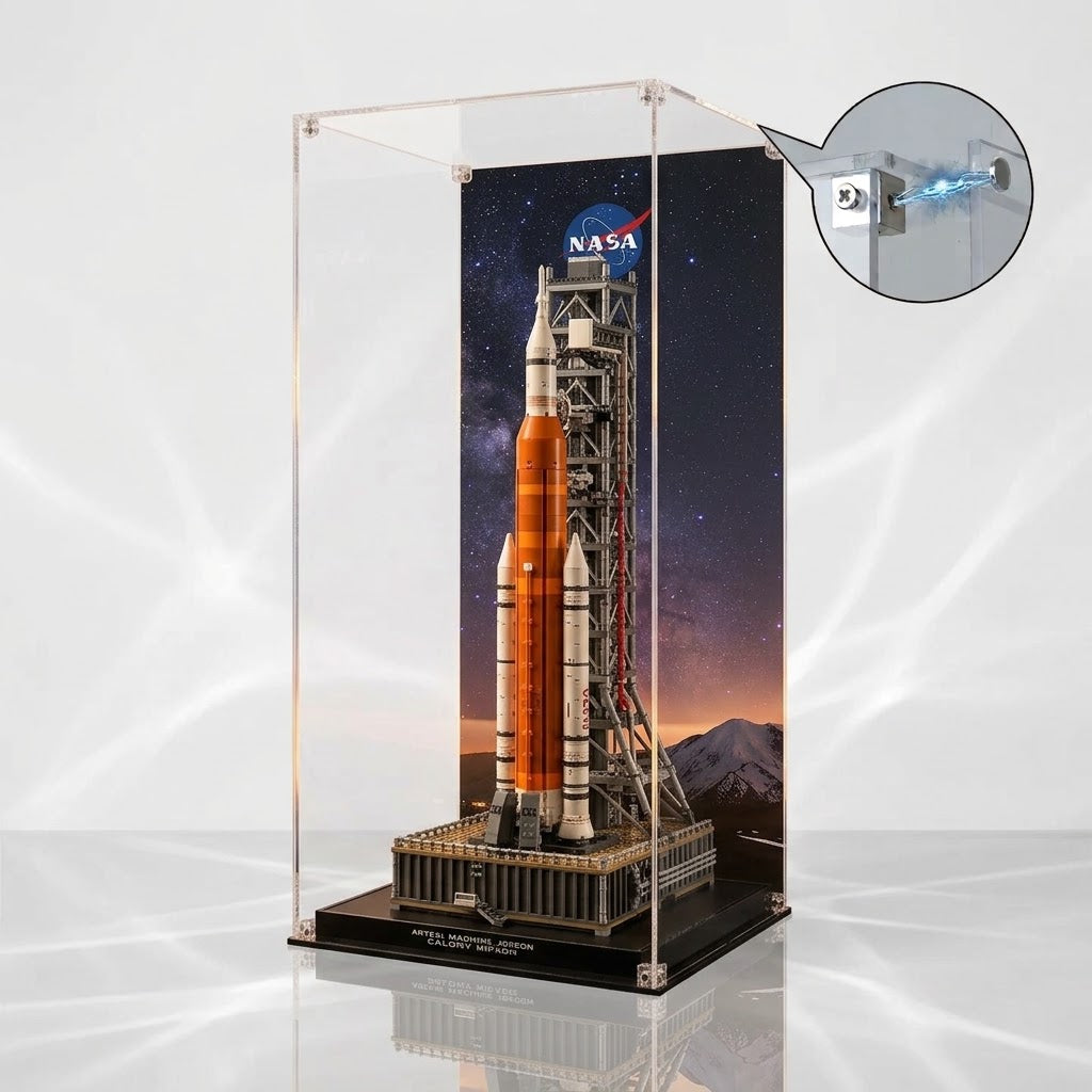 Dustproof HD Ultra-Clear Magnetic Door Acrylic Display Case with UV Protection for NASA Artemis Space Launch System 10341