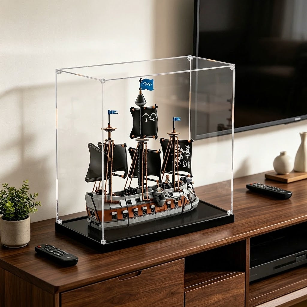 Dustproof HD Acrylic Display Case with UV Protection for Garp's Marine Battleship 75646