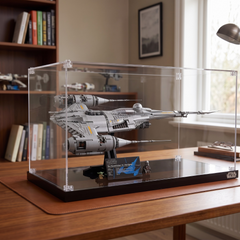 Dustproof HD Acrylic Display Case with UV Protection for LEGO Star Wars Mandalorian Starfighter 75442