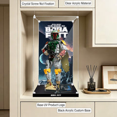 Dustproof HD Acrylic Display Case with UV Protection for LEGO Star Wars Boba Fett 75455