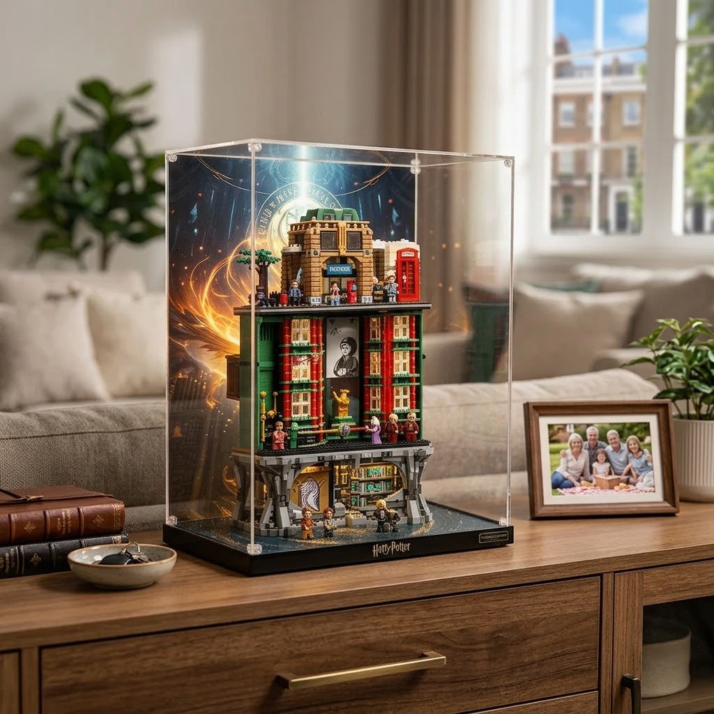 UV-Protected Acrylic Display Case for LEGO Harry Potter Ministry of Magic (76476) – Ultra-Clear Dustproof Showcase Box