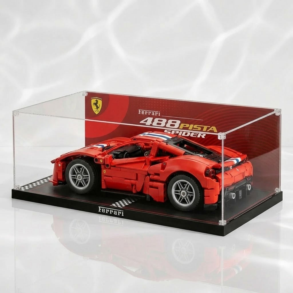 Dustproof HD Clear Acrylic Display Box for LEGO 42235 Ferrari 488 Pista