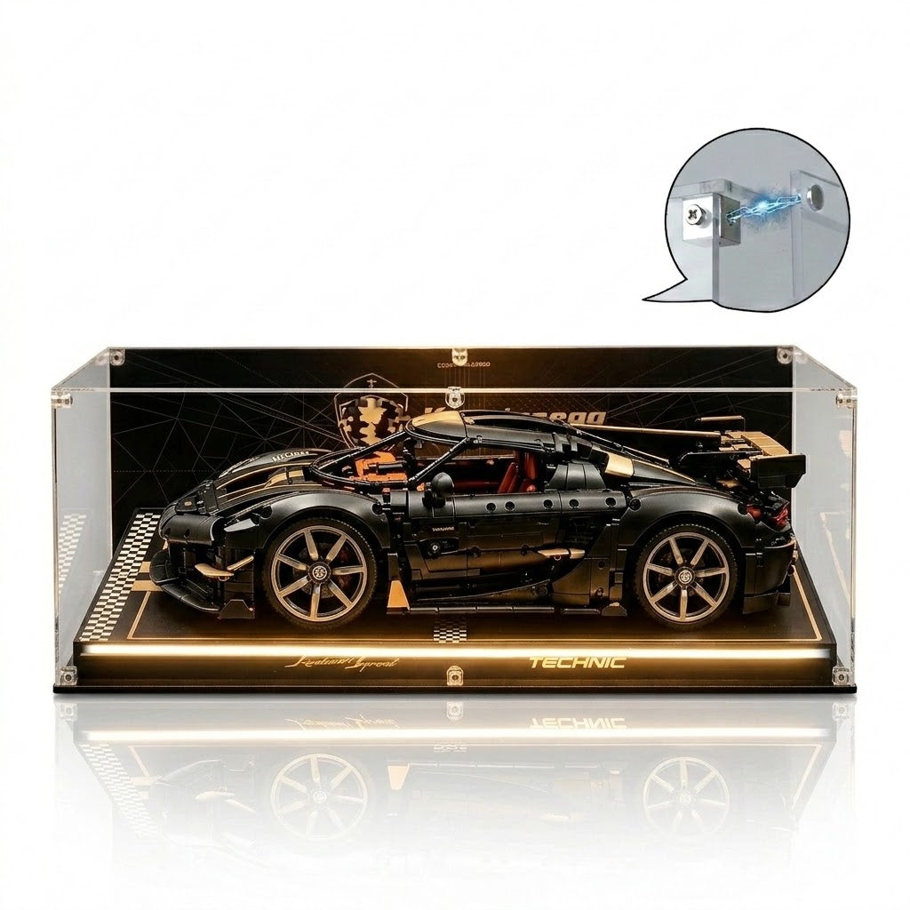 Dustproof HD Ultra-Clear Magnetic Door Acrylic Display Case with UV Protection for Koenigsegg 42232