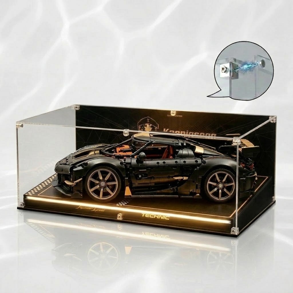 Dustproof HD Ultra-Clear Magnetic Door Acrylic Display Case with UV Protection for Koenigsegg 42232