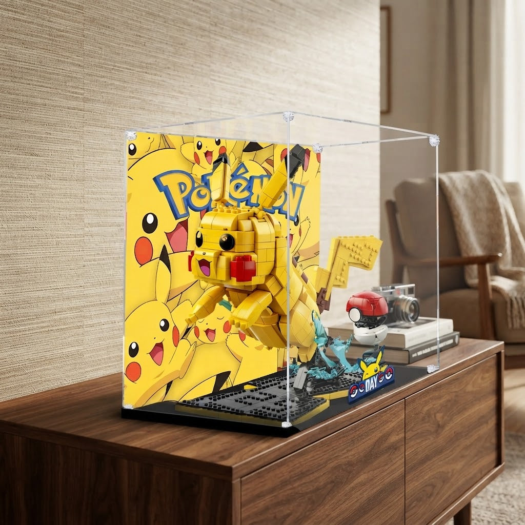 Dustproof HD Ultra-Clear Acrylic Display Case with UV Protection for LEGO Pikachu & Poké Ball 72152